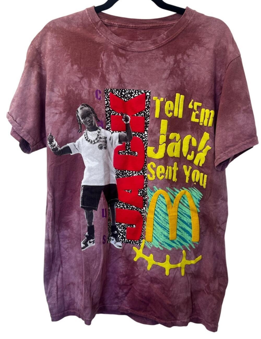 Travis Scott x McDonald's Cactus Jack Smile II Tee Berry Tie Dye Puff Print (M)